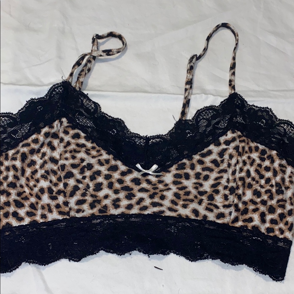 Kensie Brown and Black Lace Bandeau